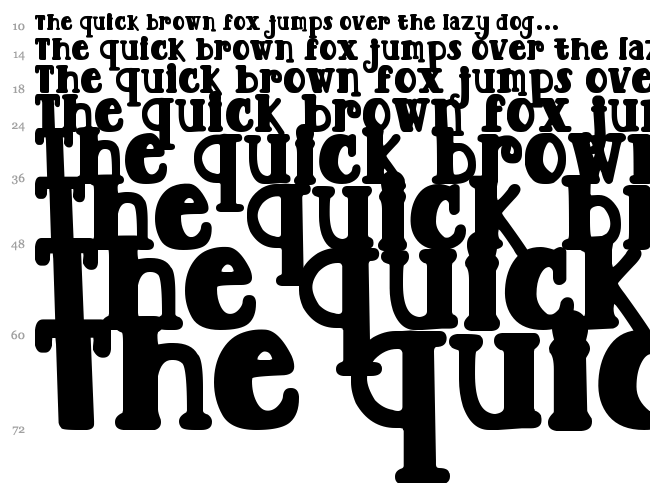 DJB Tootsie Wootsie Bold font waterfall
